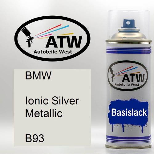 BMW, Ionic Silver Metallic, B93: 400ml Sprühdose, von ATW Autoteile West.